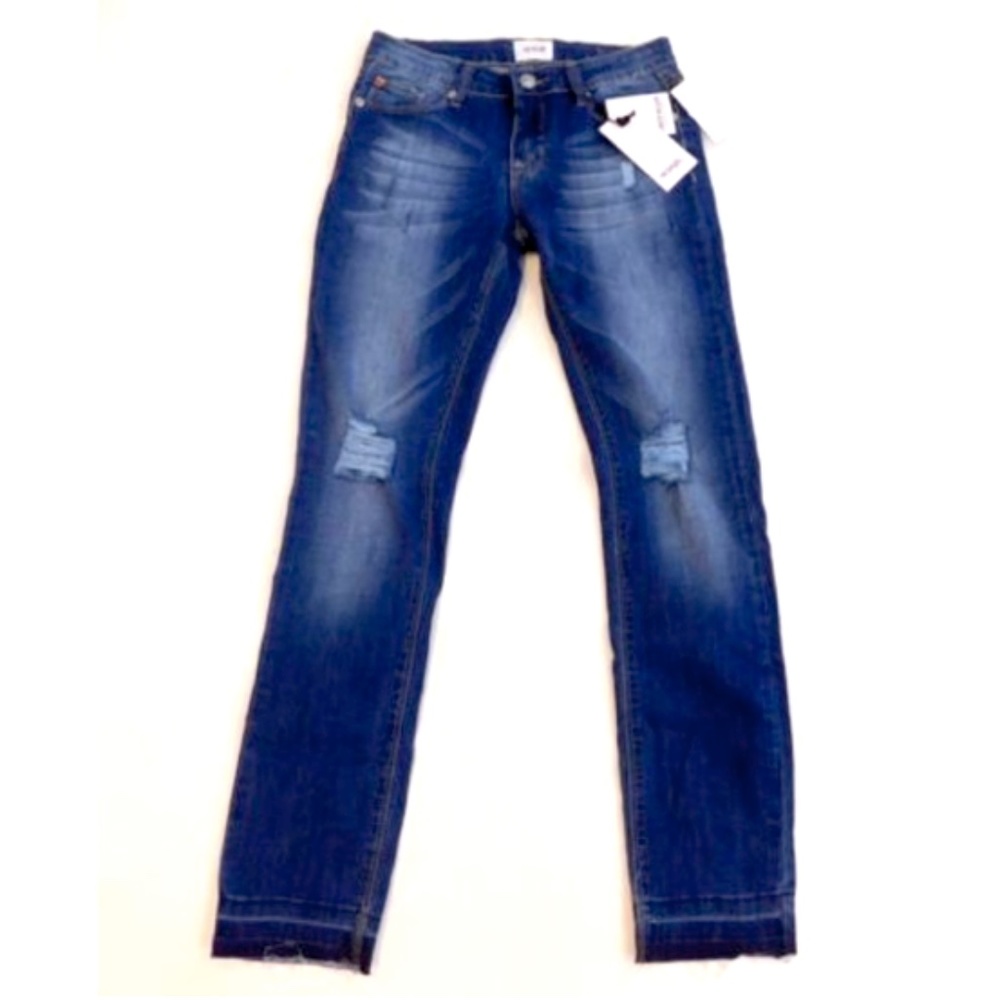 Hudson Kids Girls Skinny Jeans Distrssed Raw Hem